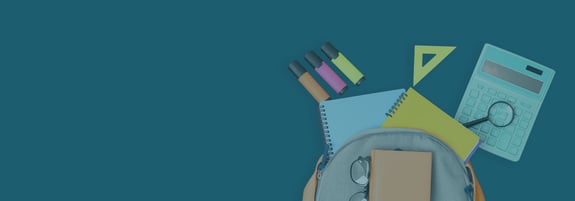 School supplies with vape-like highlighters and a magnifying glass.